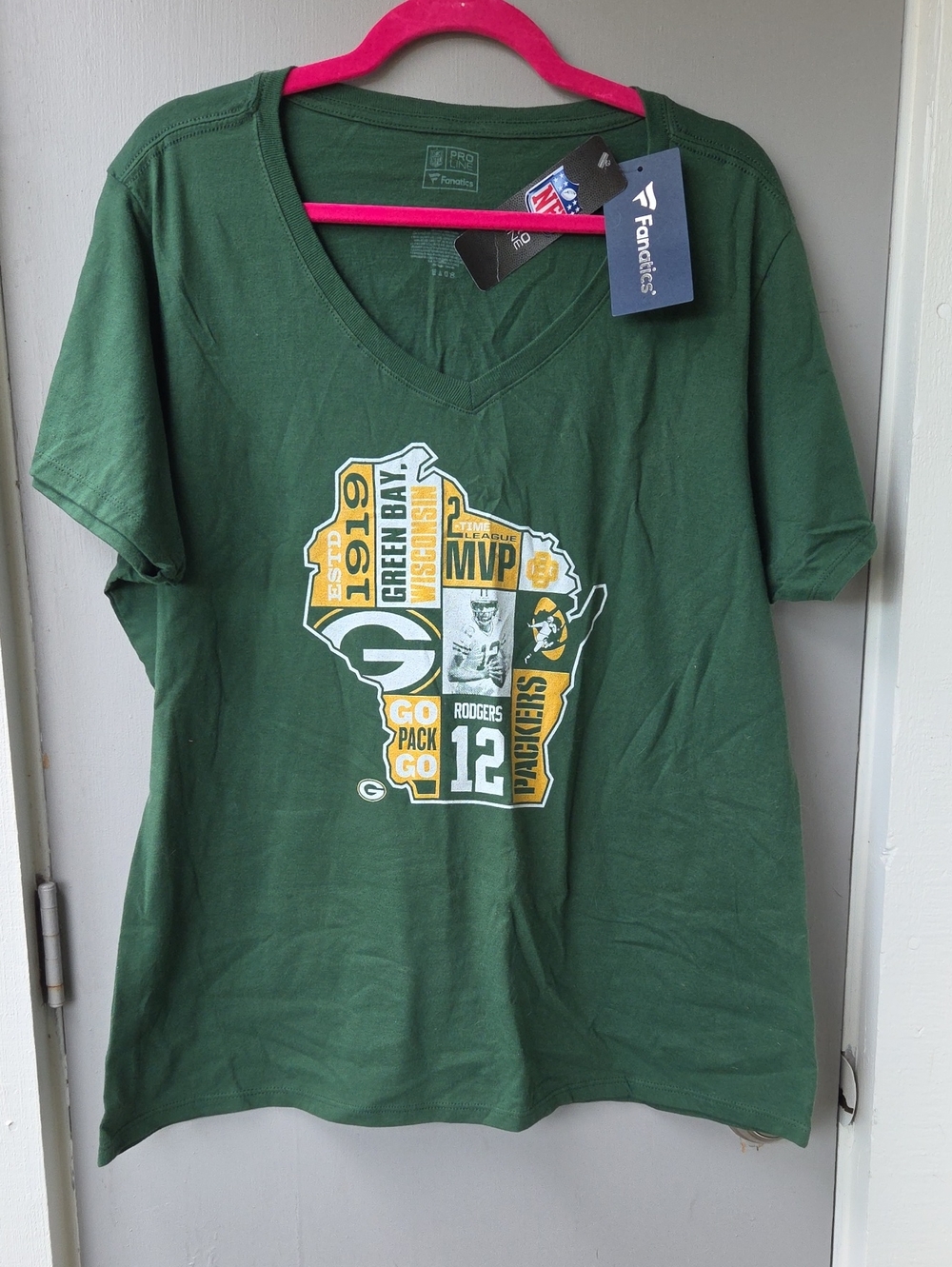 Fanatics                                  Dark Green V-Neck Tee